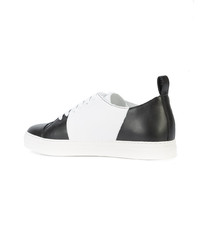 Мужские черно-белые кожаные низкие кеды от Pierre Hardy