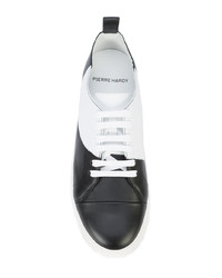Мужские черно-белые кожаные низкие кеды от Pierre Hardy