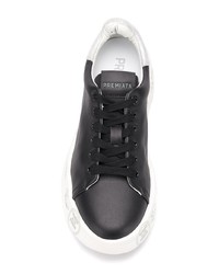 Женские черно-белые кожаные низкие кеды от Premiata