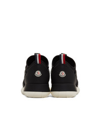 Женские черно-белые кожаные низкие кеды от Moncler