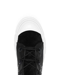 Мужские черно-белые кожаные низкие кеды от Converse