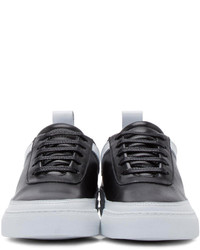 Мужские черно-белые кожаные низкие кеды от Public School