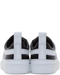 Мужские черно-белые кожаные низкие кеды от Public School