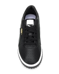 Мужские черно-белые кожаные низкие кеды от Puma