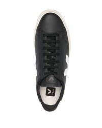 Мужские черно-белые кожаные низкие кеды от Veja