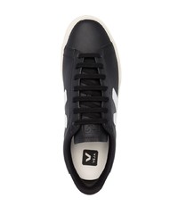 Мужские черно-белые кожаные низкие кеды от Veja