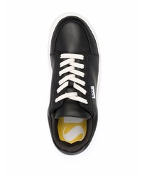 Мужские черно-белые кожаные низкие кеды от Sunnei