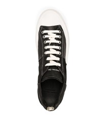 Мужские черно-белые кожаные низкие кеды от Officine Creative