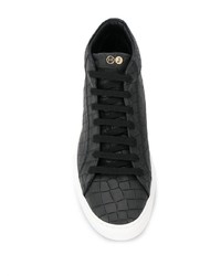 Мужские черно-белые кожаные низкие кеды от Hide&Jack