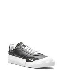 Мужские черно-белые кожаные низкие кеды от Nike