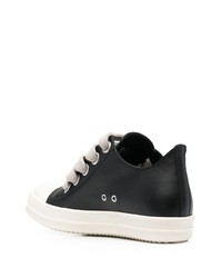 Мужские черно-белые кожаные низкие кеды от Rick Owens