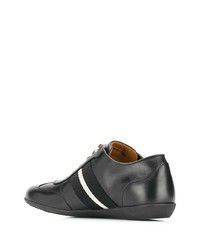 Мужские черно-белые кожаные низкие кеды от Bally