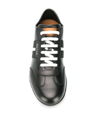 Мужские черно-белые кожаные низкие кеды от Bally