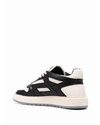 Мужские черно-белые кожаные низкие кеды от Represent