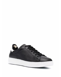 Мужские черно-белые кожаные низкие кеды от Officine Creative