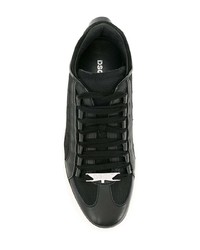 Женские черно-белые кожаные низкие кеды от Dsquared2