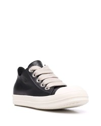 Мужские черно-белые кожаные низкие кеды от Rick Owens