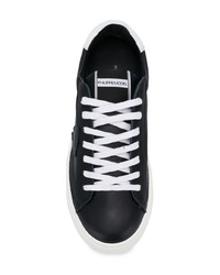 Мужские черно-белые кожаные низкие кеды от Philippe Model