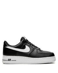 Мужские черно-белые кожаные низкие кеды от Nike