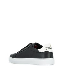 Мужские черно-белые кожаные низкие кеды от Philipp Plein