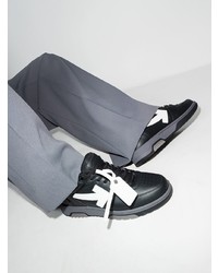 Мужские черно-белые кожаные низкие кеды от Off-White