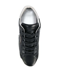 Женские черно-белые кожаные низкие кеды от Philippe Model