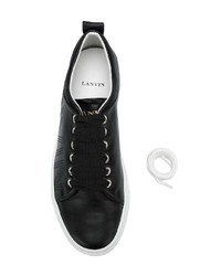 Женские черно-белые кожаные низкие кеды от Lanvin