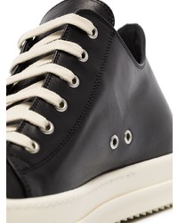 Мужские черно-белые кожаные низкие кеды от Rick Owens