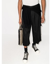 Мужские черно-белые кожаные низкие кеды от Rick Owens