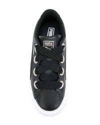 Женские черно-белые кожаные низкие кеды от Puma