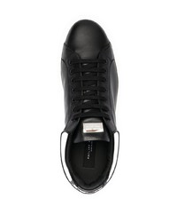 Мужские черно-белые кожаные низкие кеды от Philipp Plein