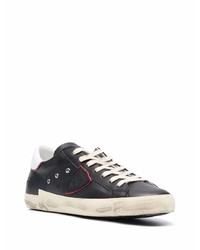 Мужские черно-белые кожаные низкие кеды от Philippe Model Paris