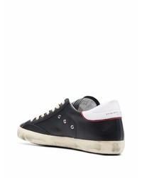 Мужские черно-белые кожаные низкие кеды от Philippe Model Paris