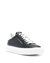 Мужские черно-белые кожаные низкие кеды от John Richmond