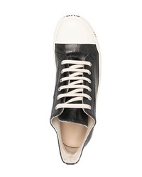 Мужские черно-белые кожаные низкие кеды от Rick Owens