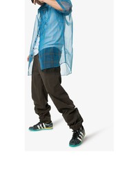 Мужские черно-белые кожаные низкие кеды от Adidas By Raf Simons