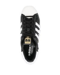 Мужские черно-белые кожаные низкие кеды от adidas