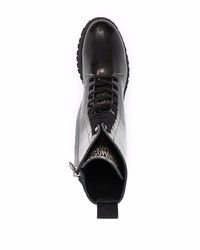 Мужские черно-белые кожаные повседневные ботинки с принтом от Moschino