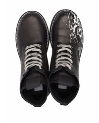 Мужские черно-белые кожаные повседневные ботинки с принтом от Golden Goose