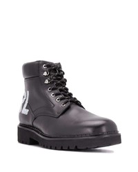 Мужские черно-белые кожаные повседневные ботинки с принтом от Karl Lagerfeld