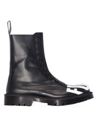 Мужские черно-белые кожаные повседневные ботинки с принтом от Vetements