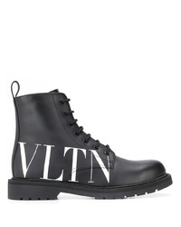 Мужские черно-белые кожаные повседневные ботинки от Valentino