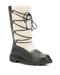 Черно-белые кожаные полусапоги от Bally