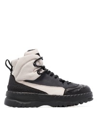Мужские черно-белые кожаные рабочие ботинки от Camper Lab