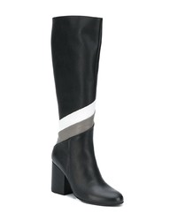 Черно-белые кожаные сапоги от Paloma Barceló