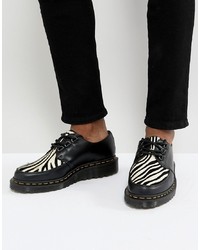 Черно-белые кожаные туфли дерби от Dr. Martens