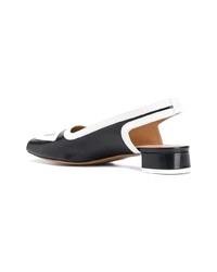 Черно-белые кожаные туфли с вырезом от Marni