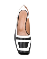 Черно-белые кожаные туфли с вырезом от Marni