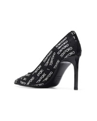 Черно-белые кожаные туфли с принтом от Tom Ford