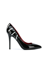 Черно-белые кожаные туфли с принтом от Valentino